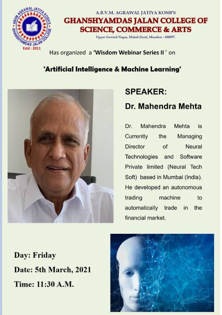 Dr. Mahendra Mehta, Managing Director of Neural Technologies & Software Private Limited