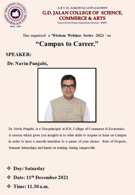 Wisdom Webinar Series on - Campus to Careers