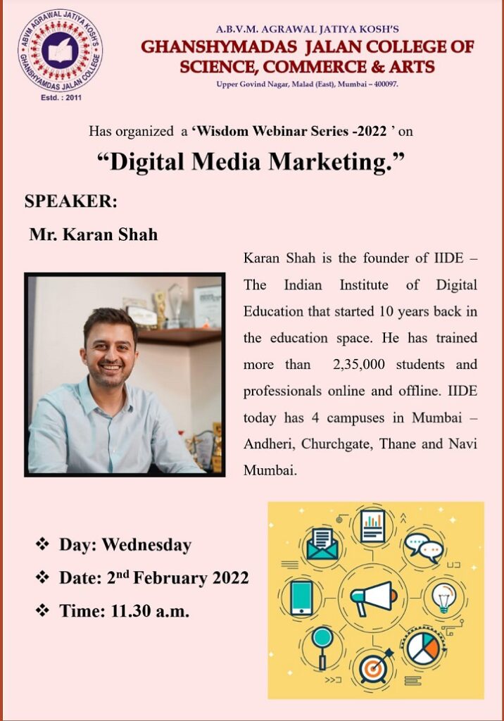 'Digital Media Marketing' - Mr. Karan Shah, Founder & CEO of IIDE